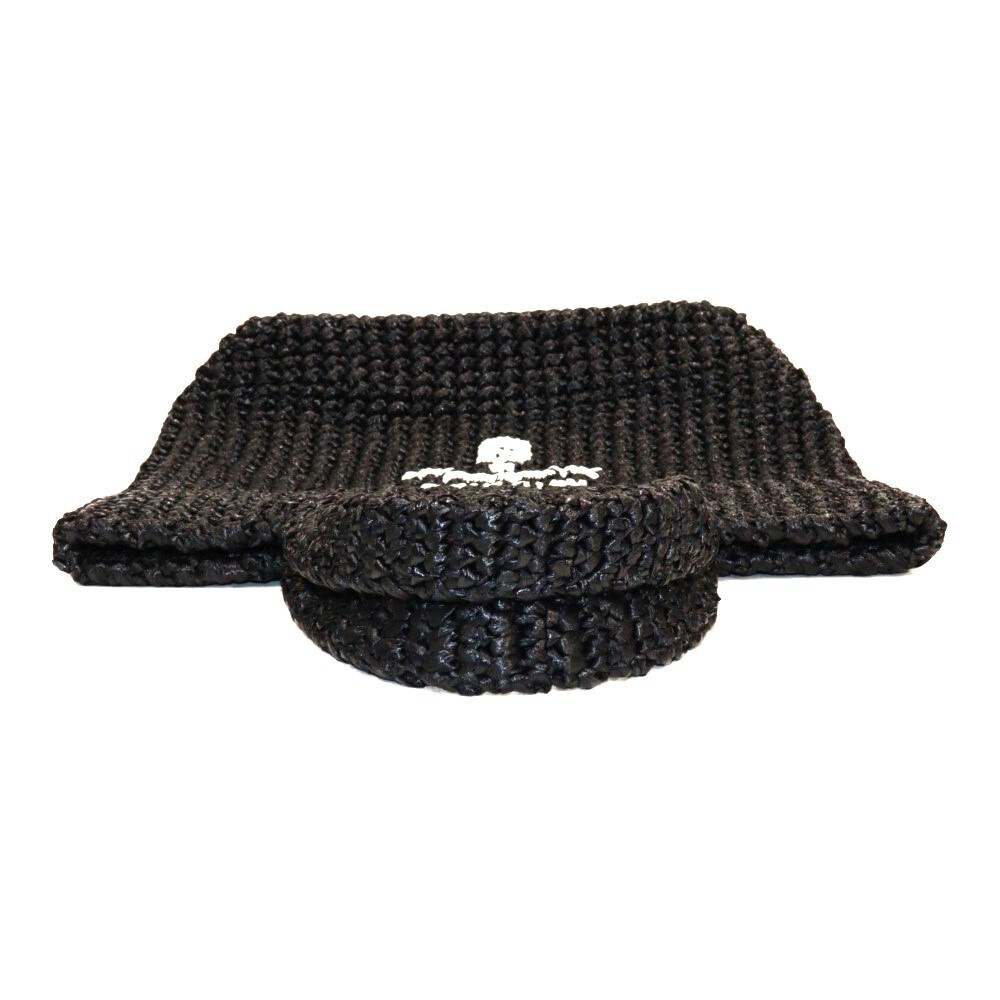 PRADA Raffia Tote Bag Black Basket Handbag Logo - Picture 5 of 7
